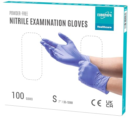 EUROPAPA® Lot de 100 gants jetables en nitrile sans latex non stériles sans latex