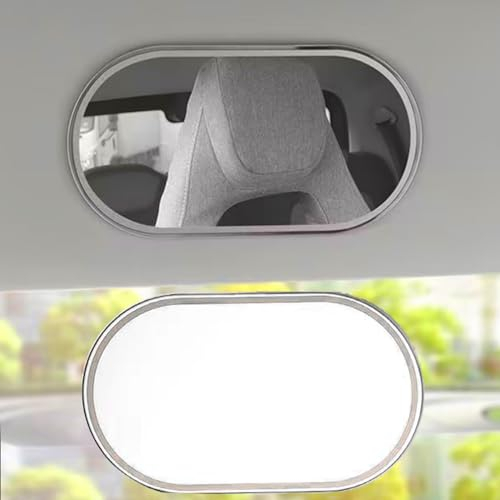 Car Sun Visor Mirror, Vehicle Cosmetic Makeup, Automotive Self-Adhesive Vanity for Truck,SUV（Oval)