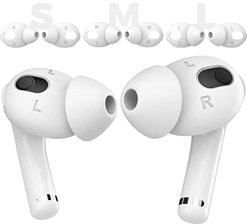 AHASTYLE AirPods 3 Ganci Auricolari Antiscivolo Gommini Auricolari Accessori [Borsa Aggiuntiva] Compatibile con Apple AirPods 3 2021 (Bianco,2S2L)