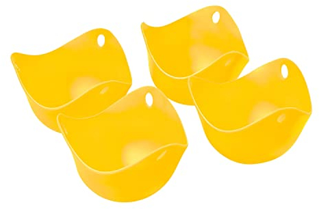 Chef Aid Silicone Egg Poacher, Essential Tool for Ideally Poached Eggs and Made with LFBG Silicone for The Best Results, Dishwasher Safe, Comes in Yellow