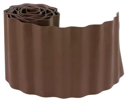 Garden Lawn Edge Border Fence Strong & Flexible Edging Roll Wavy Plastic Path Plant Flower Bed Border (Brown- Hight15cm x Length 9m)