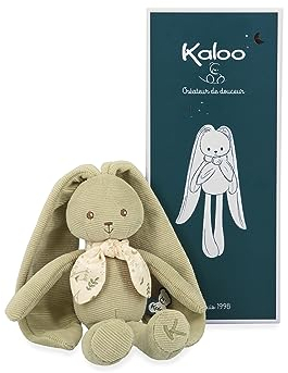 KALOO - Lapinoo - Grüner Hase - Baby-Plüschtier aus Cord - 25 cm - Sehr Weiches Material - Geschenkbox - Ab Geburt, K218014