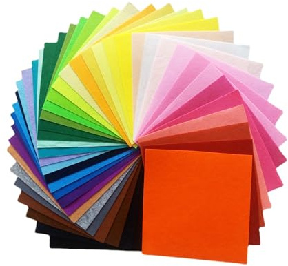 40pcs Coloured Felt DIY Craft Fabric Sheets - Polyester Felt Sheets | for Patchwork Sewing & Crafting