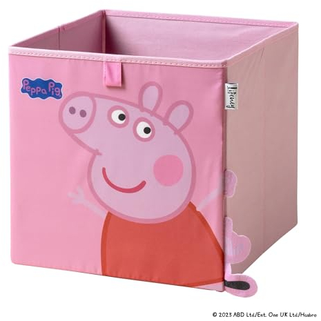 LIFENEY meets Peppa Wutz Aufbewahrungsbox für Kinder – Box mit Peppa Pig Motiv zur Aufbewahrung von Spielzeug – 30 x 30 x 30 cm passend für klassische Würfelregale