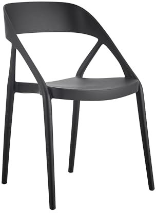 METRO Professional Outdoor Stapelstuhl, PP- Kunststoff/Glasfaser, ideal für die Gastronomie (schwarz)