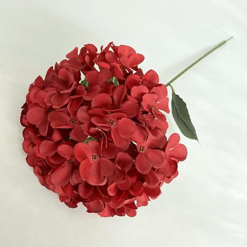 EboLD Hortensia artificiel - 12 couleurs - Décoration de mariage - Fleurs artificielles - Marron - Couleur automne-2