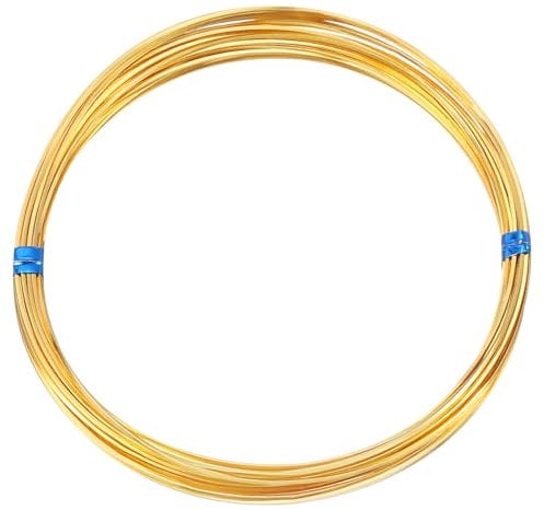 PATIKIL 22Gauge/0.6mm 19.69 Feet Brass Square Wire, Soft Bendable Gold Plated Brass Coil Wire for Jewelry Making DIY Earring Wrapping Art Crafts Decoration, 18K Gold