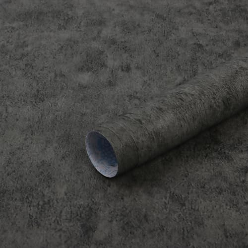CiCiwind Papier peint autocollant, 40 x 300 cm, gris foncé, aspect béton, autocollant, en vinyle, imperméable, pour mur, table, plan de travail