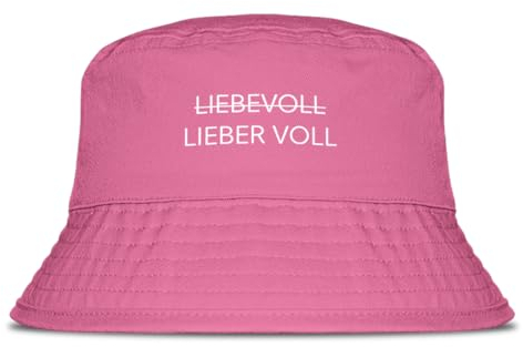 Prozente Momente Lieber Voll Lustiger Fischerhut für JGA, Mallorca & Party – Anglerhut für Männer & Frauen – Festival Sommerhut Rosa