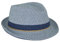 Chums Men's Stylish Straw Trilby with Contrast Trim Lightweight Fedora Hat Classic Style Breathable Material for Comfortable & Stylish Summer Wear Perfect Accessory Navy