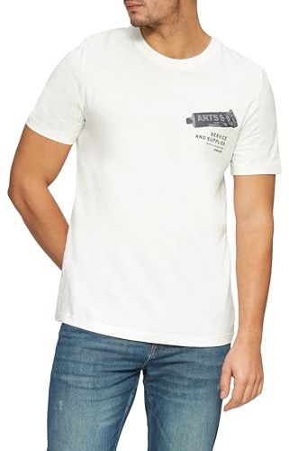 s.Oliver Baumwoll-T-Shirt mit Frontprint und Flammgarnstruktur