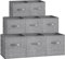 SONGMICS Storage Cubes, 30 cm Non-Woven Fabric Bins with Double Handles, Set of 8, Wardrobe Organisers for Shelves, Foldable, for Clothes, Cattail Grey ROB830G01
