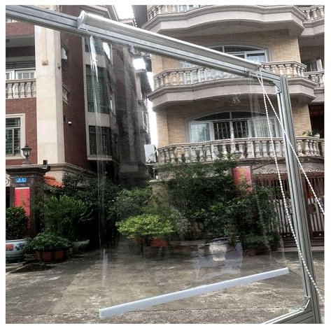 FENGZEQUAN PVC Trennvorhänge,Seitenrollo Außenrollo,wasserdichte Rollos for Außen, 0,5mm PVC Trennwand Regenvorhänge,Windschutz Seitenzugrollo for Fenster,Tür,Büro(W130*H180cm/W51.18*H70.86in)