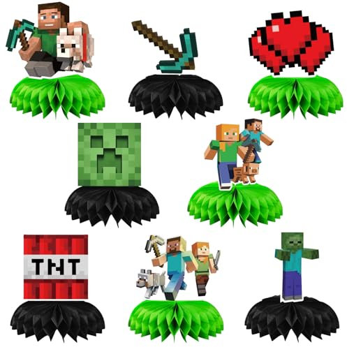 TaoLiMuTX Tischdekoration Geburtstag, 8 Stück Honeycomb Dekorationen, Kindergeburtstage Party Tischdeko, Geburtstagsparty Zubehör für Jungen und Mädchen