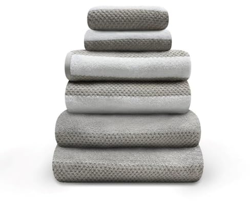 GC GAVENO CAVAILIA Bath Towel Set (70x120 cm) - 100% Ring Spun Cotton Striped Bath Towels 2 Pack - Water Absorbent & Quick Dry Bathroom Towels - Soft Hotel Quality Large Towel -Natural