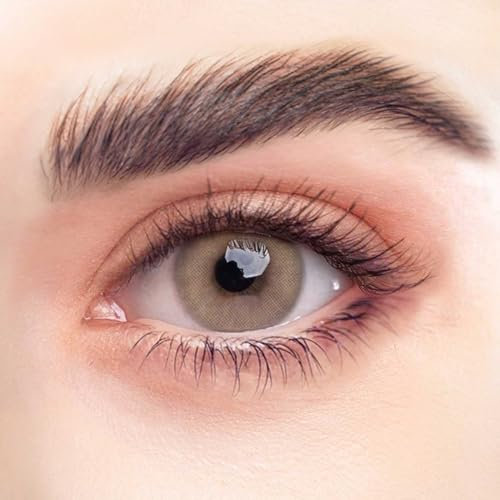 REHLEIN farbige Kontaktlinsen - BEIGEBRAUN - 2 Stk. inkl. gratis Behälter - braune Kontaktlinsen - farbige Monatslinsen - natürliches Design - hohe Deckkraft (BEIGEBRAUN, 1 Paar (2 Stück), -2.75)