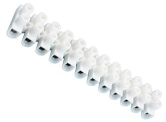 Regleta Flexible con 12 contactos, Capacidad de 57A, Color Blanca, Ideal para conectar múltiples Dispositivos eléctricos.