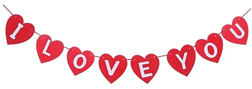 HAWILLOSCH 3 Meter „Ich Liebe Dich Banner Herzform Wimpelkette Girlande Für Hochzeitsdekoration Verlobungsfeier Romantische Partyzubehör Für Innen Und Außeneinsatz