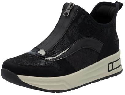 Rieker N8151-00 Schlupfstiefel Textil & Synthetik Damen in schwarz-kombi
