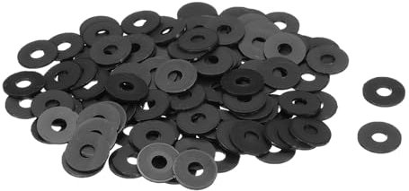 QUARKZMAN 120pz Rondelle Piane in Nylon M5 5mm ID 15mm OD 1mm Spessore Guarnizioni Piastra in Plastica Fissaggio Guarnizione di Tenuta Spaziatura Anello, Nero