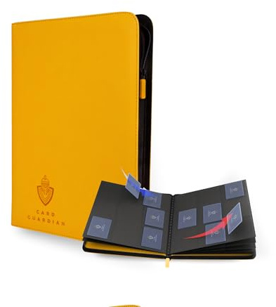 Card Guardian – Premium Sammelkarten Album mit Reißverschluss – 360 Kartenplätze – 9-Pocket TCG Binder für Sammelkarten, MTG, Yu-Gi-Oh!, One Piece & Sportkarten (Gelb)