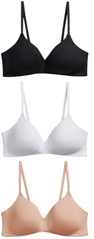 NEXT Damen 3 gepolsterte, unwattierte, bügelfreie BHS aus Baumwollmix