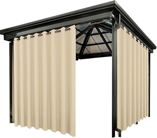 ZHENCHAO Tenda Oscurante per Esterni Impermeabile Termica isolata Anti-Sole per Camera da Letto Veranda Soggiorno Beige 79x120 Pollici