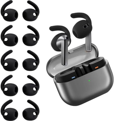 Aiivioll 【5 Pairs】Ear Hooks for Samsung Galaxy Buds3, Silicone Accessories Ear Hooks Covers,Lightweight & Durable Silicone Ear Hooks for Samsung Galaxy Buds3(Black)