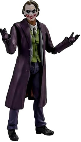 Keyhvao Heath Ledger Joker-Figur, bewegliche und austauschbare Köpfe, Modellstatue, coole Joker-Figuren, Dekoration, PVC-Material, Geschenke für Freunde und Fans