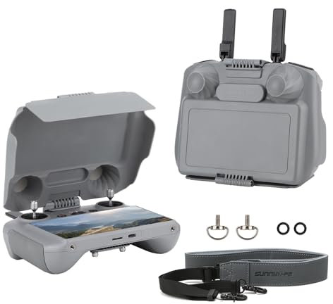FSIDIWT Mini 5 Pro Sonnenschutz mit Gurt für DJI RC 2 Zubehör, 3 in 1 Sonnenblende/Joystick Schutz/Displayschutz für DJI Mini 4 Pro/Neo/Air 3/Air 3S/Flip/Mavic 4 Pro Drone Fernsteuerung