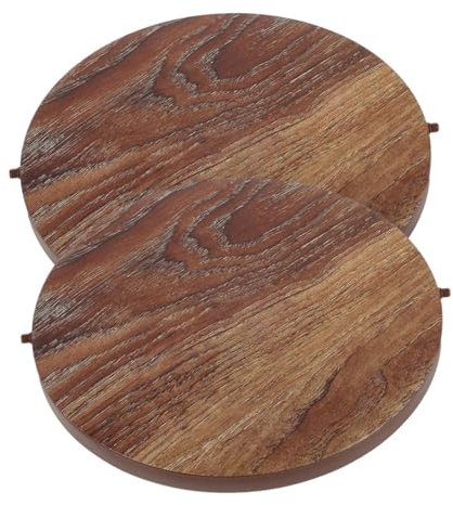 SOLUSTRE 2stücke Mülltonnendeckel Aus Kunststoff Ersatz-deckel Für Abfallbehälter Holzmaserungsimitat Runder Deckel Für Geeignet Für Außenbereich Vielseitig Einsetzbar Für