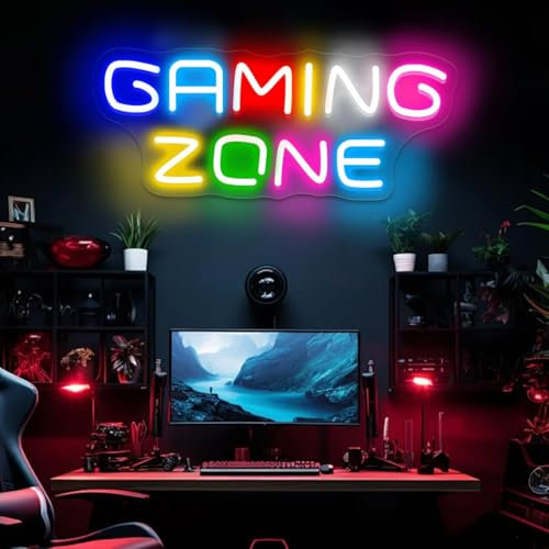 Gaming Zone Neon Sign, Custom Gaming Room LED Neon Light Man Cave Regali, Regalo amante del gioco per fidanzato, marito