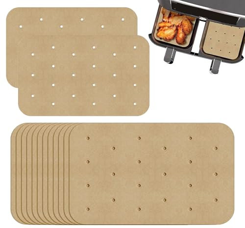 300 Pcs Air Fryer Paper Liners,Premium Perforated Baking Paper for Air Fryer,Non-Stick Greaseproof Parchment Sheets,Compatible with Ninja Foodi Dual (5.5x8)
