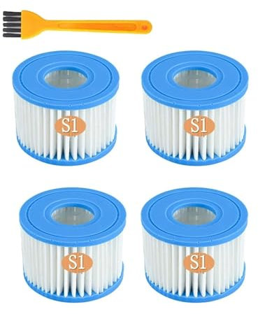 Compatible con todos los filtros de spa tipo S1, compatible con Intex, compatible con PureSpa, 28429E, 28403E, 28407E, bomba de piscina.(4PCS)