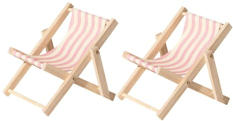minkissy 2 Stück Strandstuhl Handyhalter aus Holz Faltbarer Tischständer für Smartphones Niedliche Stranddekoration für Sommerliche Räume und Schreibtischaccessoires