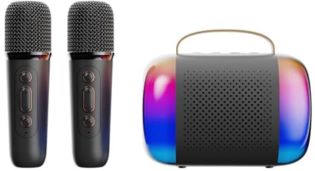 Kids Karaoke Machine 2 Microphones Speakers Sound With LED Lights For Girls Boys Birthday Gift Family Entertainment Interactive Singing Toy