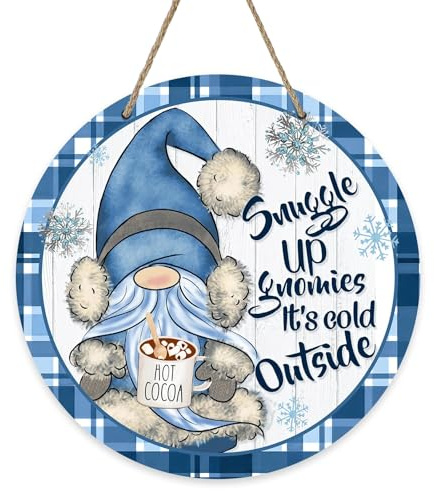 Willkommensschild Winter, Türschilder Winter, Blau, Willkommensschild Zum Aufhängen für Weihnachtsdekoration, Haustür, Wand Dekoration (B)