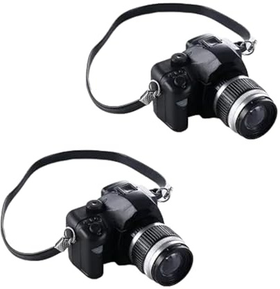 2Pcs 1:4 Scale Mini Camera Prop Ornament Vintage Camera Model, Miniature Digital Camera Mini Decoration Accessories Photography Props Ornament
