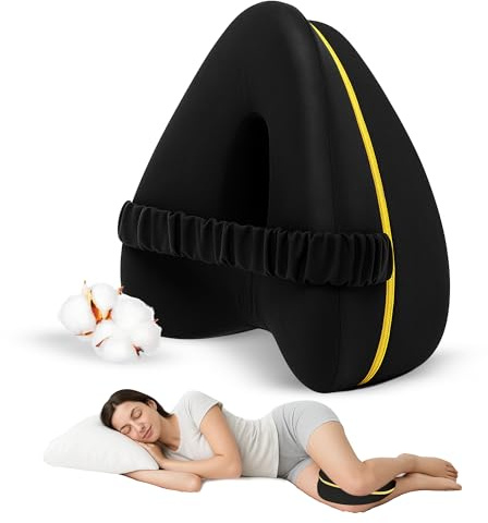 VASSL Almohada Piernas Dormir - Cojin para Dormir Entre Las Piernas con Espuma de Memoria - Soporte para el Tobillo y la Rodilla - Almohadilla para Dormir de Lado.