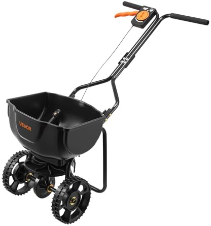 VEVOR Seminatrice per Trattore Rimorchio Larghezza di Spandimento 3 m, Ruote Diametro da 254 mm, Controllo del Flusso Regolabile, Tramoggia con capacità di 6,8 kg, per Prato per Fertilizzanti, Semi