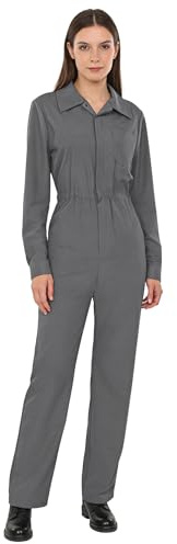 dPois Tuta Meccanico Protettiva Donna Jumpsuit Elastica in Vita Tuta Intera Meccanica Abbigliamento Protettiva Cantiere Agricoltura Horror Outfit Costume Carnevale Halloween