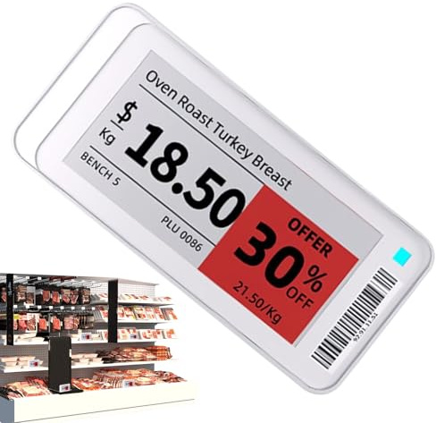 Qukoielly Retail Display System | Electric Smart Control Signages,Editable E-paper Screen | for Offices Restaurant Indoor Outdoor Library Garage Fridge Holiday Clothing