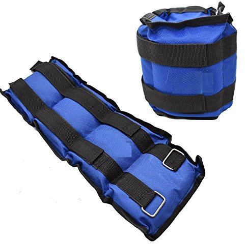 Ducomi Juri Poids de Cheville et du Poignet Ajustable, Salle de Sport, Maison, Gymnastique - Poids Jambes et Bras pour l'Entraînement - Bracelets Améliore Le Tonus Musculaire (Blue, 2 x 2 kg)
