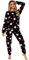 Style It Up Pyjama chaud en polaire douce pour femme Motif animal - Rose - 38