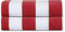 Sweet Needle Strandtücher – Cabana Striped Classic, 100% Baumwoll-Frottee, ringgesponnenes Pooltuch, schnell trocknend, 450 g/m², 2 Stück, für Erwachsene (Cabana – Rot, 76 x 152 cm)