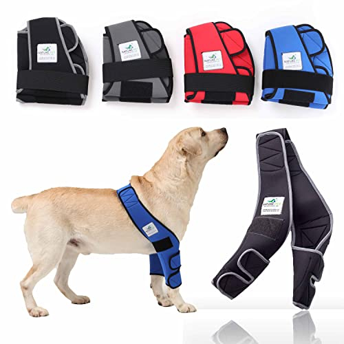 Nature Pet ® Ellenbogenbandage Hund/Ellenbogenschoner mit Netzeinsatz für Kühl- oder Wärmepads ideal bei Liegeschwielen und Arthrose beim Hund (L, Rot)