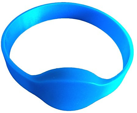 125KHZ RFID-Armband T5577, beschreibbar, Silikon, Schwarz / Blau, für Erwachsene (100 Stück)