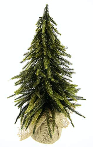 Tannenbaum in Jute mit Glitter Künstlicher Mini-Tannenbaum im Jute-Sack mit Glitzer in gold Christbaum Weihnachtsbaum Kunst Kunsttanne kleiner Weihnachtsbaum Weihnachtsdeko