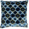 Riva Paoletti Ares Polyester Filled Cushion - Blue - Modern Global Ikat Design - Textured Jacquard Velvet Fabric - Knife Edges - 68% Polyester 32% Viscose - 55 x 55cm (22 x 22 inches)