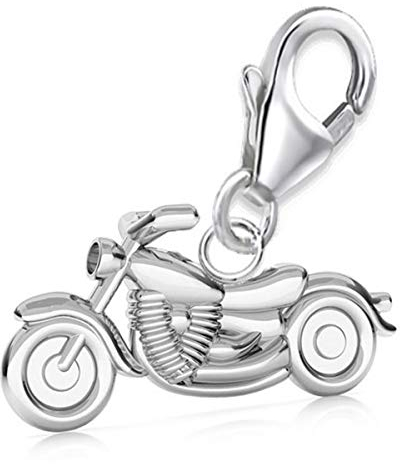 Goldene Hufeisen mini Motorrad Charm Anhänger 925 Echt Silber 18 x 15mm Damen Herren